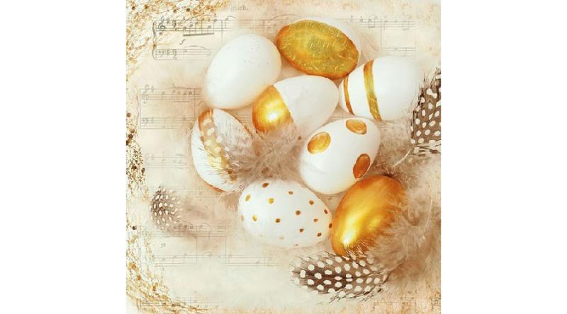 AMB.23312795 Golden Eggs papírszalvéta 33x33cm,20db-os