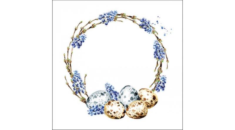 AMB.23317155 Muscari Wreath papírszalvéta 33x33cm,20db-os