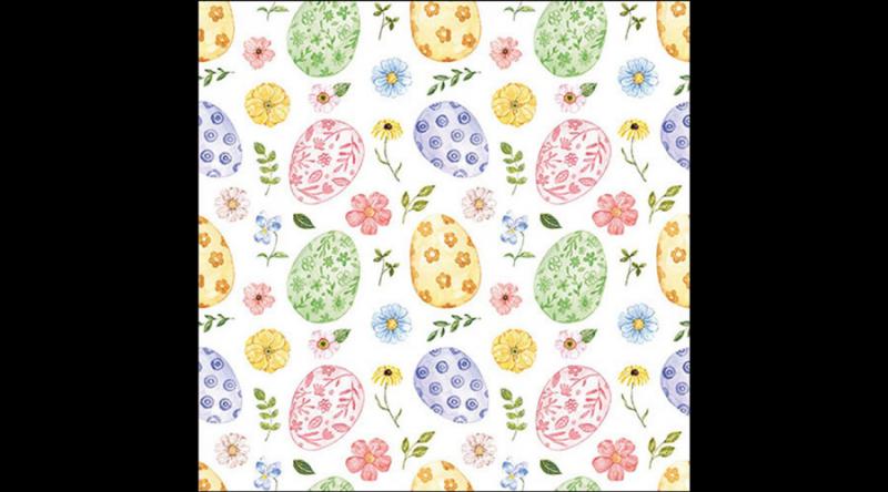 AMB.23319765 Easter eggs and flowers papírszalvéta 33x33cm,20db-os