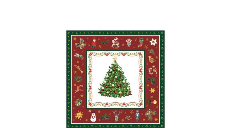 AMB.32514517 Christmas Evergreen red papírszalvéta 25x25cm, 20db-os