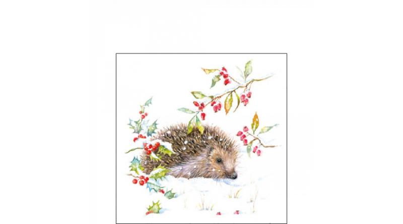 AMB.32516595 Hedgehog In Winter papírszalvéta 25x25cm, 20db-os