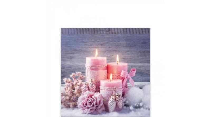 AMB.32516670 Romantic Candles papírszalvéta 25x25cm, 20db-os