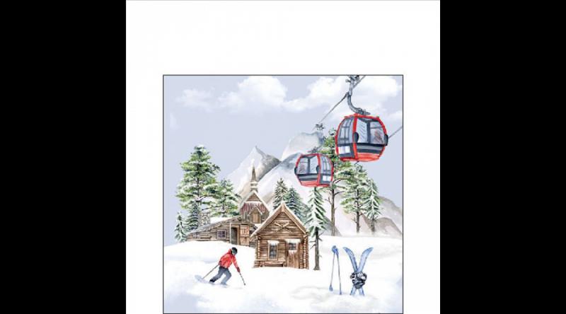 AMB.32518855 Ski hut papírszalvéta 25x25cm, 20db-os