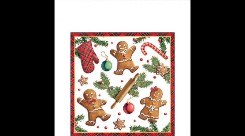 AMB.32518880 Gingerbread cookies papírszalvéta 25x25cm, 20db-os