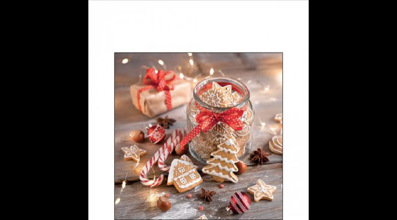 AMB.32519080 Christmas cookies jar papírszalvéta 25x25cm, 20db-os