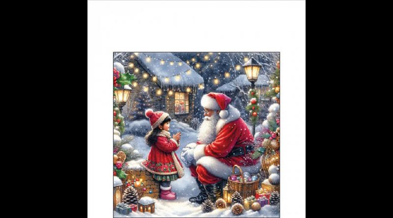 AMB.32520055 Talking to Santa papírszalvéta 25x25cm, 20db-os