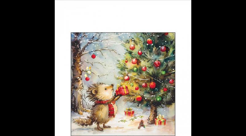 AMB.32520105 Present for hedgehog papírszalvéta 25x25cm, 20db-os