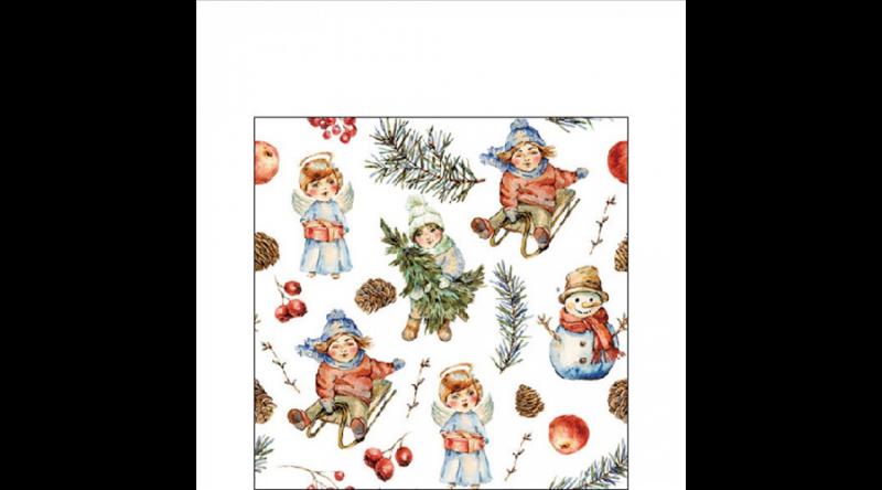 AMB.32520135 Playing outside white papírszalvéta 25x25cm, 20db-os