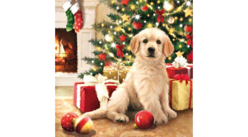 AMB.33304570 Waiting for Presents papírszalvéta 33x33cm,20db-os