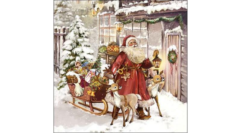 AMB.33312005 Christmas Visit papírszalvéta 33x33cm,20db-os