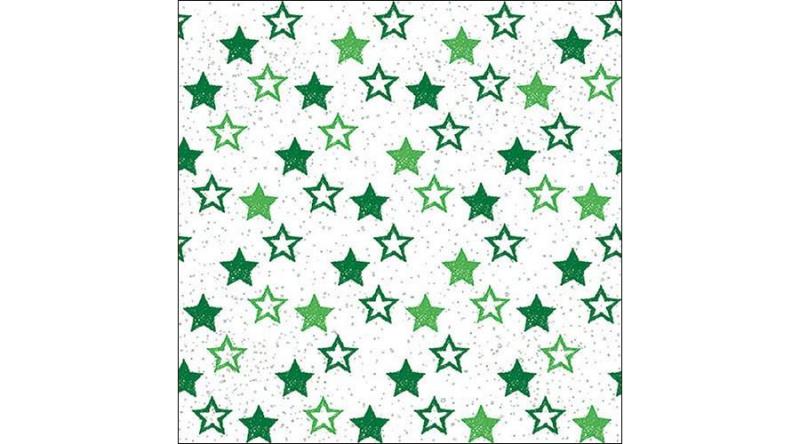 AMB.33312291 Stars All Over Green papírszalvéta 33x33cm,20db-os