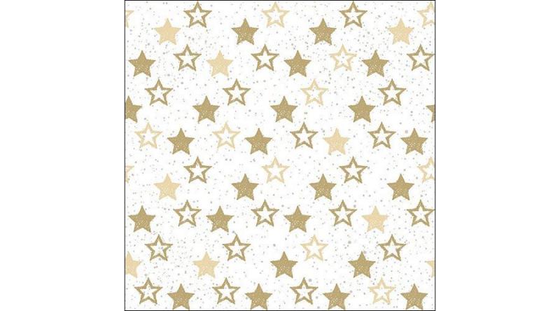 AMB.33312481 Stars All Over Gold papírszalvéta 33x33cm,20db-os