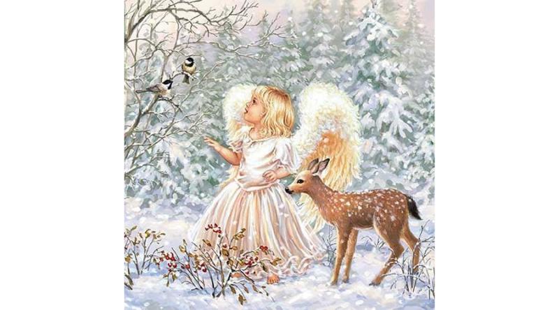 AMB.33313470 Winter Angel papírszalvéta 33x33cm,20db-os