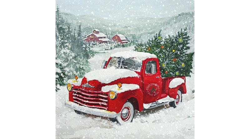 AMB.33313550 Christmas Truck papírszalvéta 33x33cm,20db-os