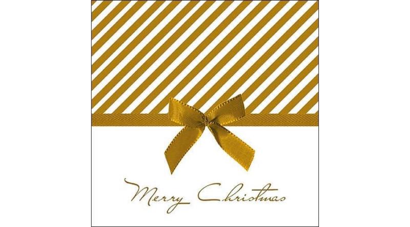 AMB.33313746 Christmas Bow Gold papírszalvéta 33x33cm,20db-os