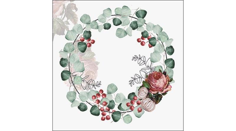 AMB.33314525 Wreath of Eucalyptus grey papírszalvéta 33x33cm,20db-os