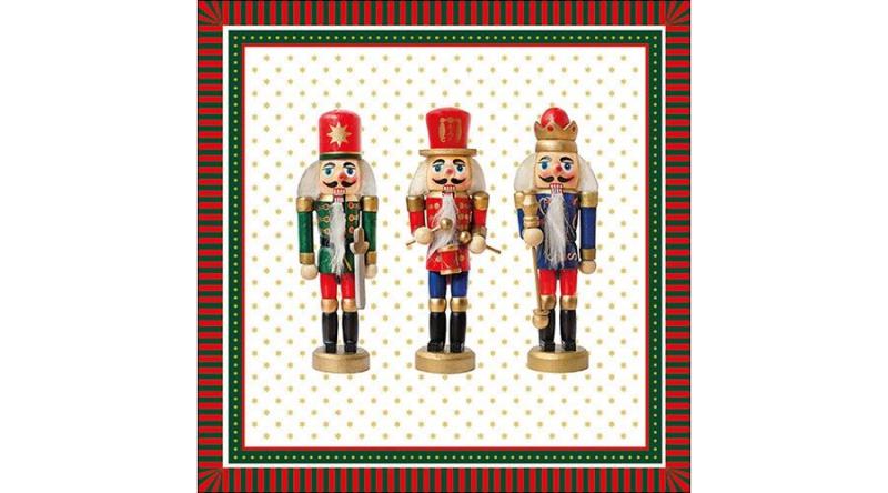 AMB.33314780 Three Nutcrackers papírszalvéta 33x33cm, 20db-os