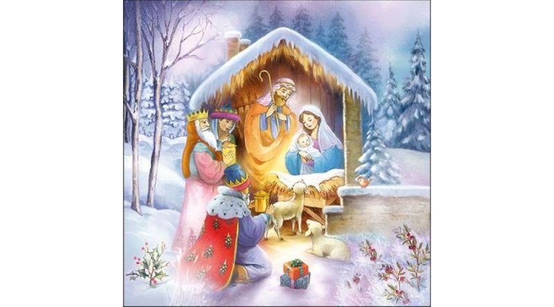 AMB.33315315 Nativity papírszalvéta 33x33cm, 20db-os