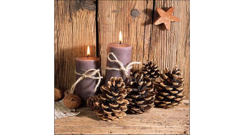 AMB.33316585 Winter Candles papírszalvéta 33x33cm, 20db-os