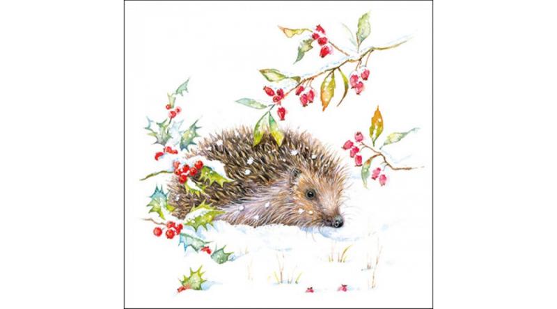 AMB.33316595 Hedgehog In Winter papírszalvéta 33x33cm, 20db-os