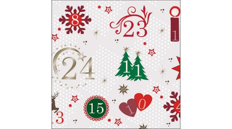 AMB.33316615 Advent Calendar papírszalvéta 33x33cm, 20db-os