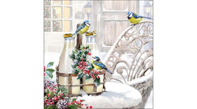 AMB.33316635 Birds In Wintergarden papírszalvéta 33x33cm, 20db-os