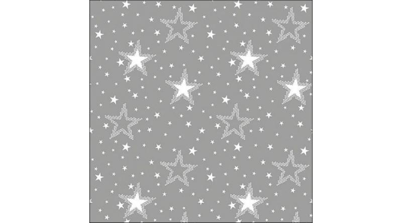 AMB.33316731 Night sky white/silver papírszalvéta 33x33cm, 20db-os