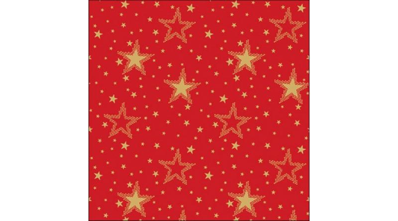 AMB.33316734 Night sky gold/red papírszalvéta 33x33cm, 20db-os