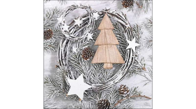 AMB.33317810 White Christmas papírszalvéta 33x33cm, 20db-os