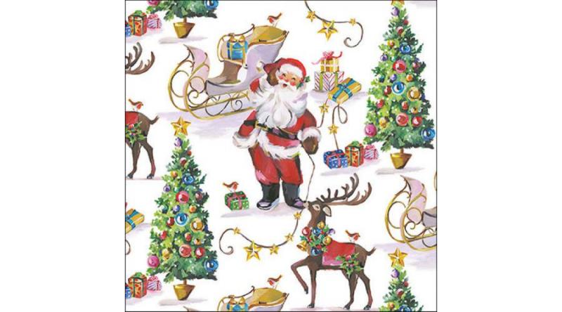 AMB.33317850 Laughing santa papírszalvéta 33x33cm, 20db-os