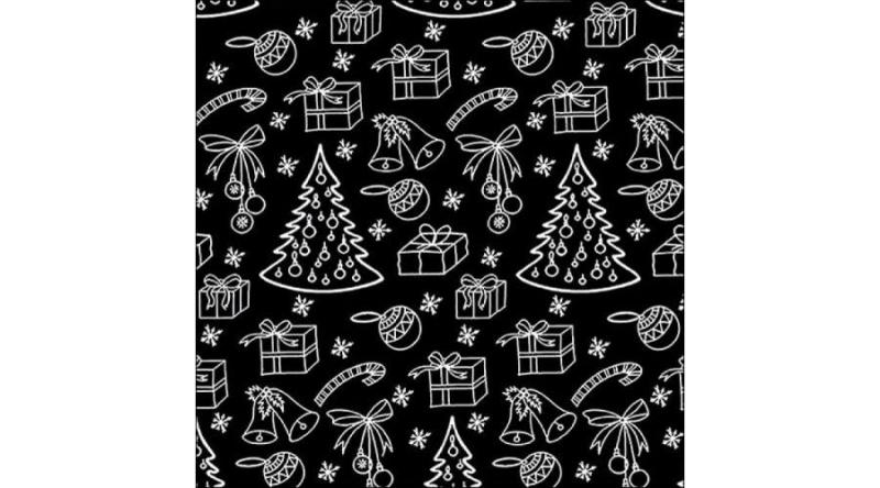 AMB.33318110 Outlined ornaments black papírszalvéta 33x33cm, 20db-os