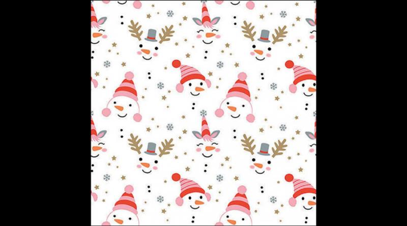 AMB.33318850 Funny snowmen papírszalvéta 33x33cm, 20db-os