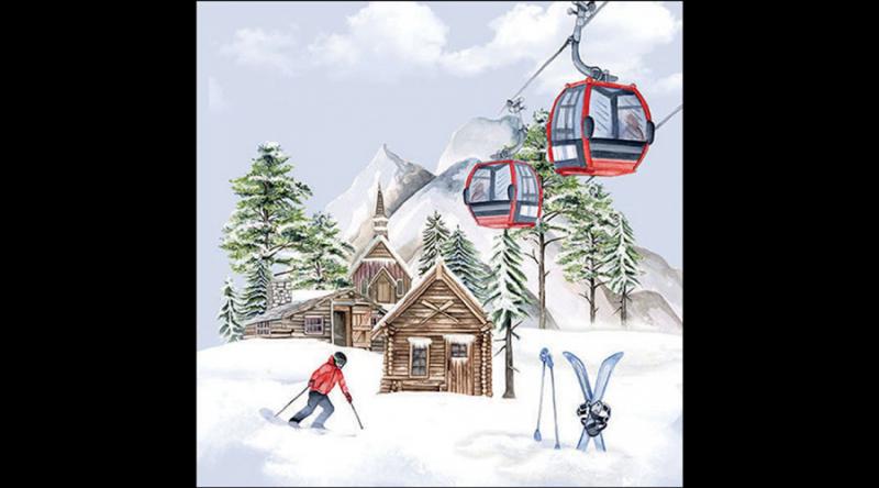 AMB.33318855 Ski hut papírszalvéta 33x33cm, 20db-os