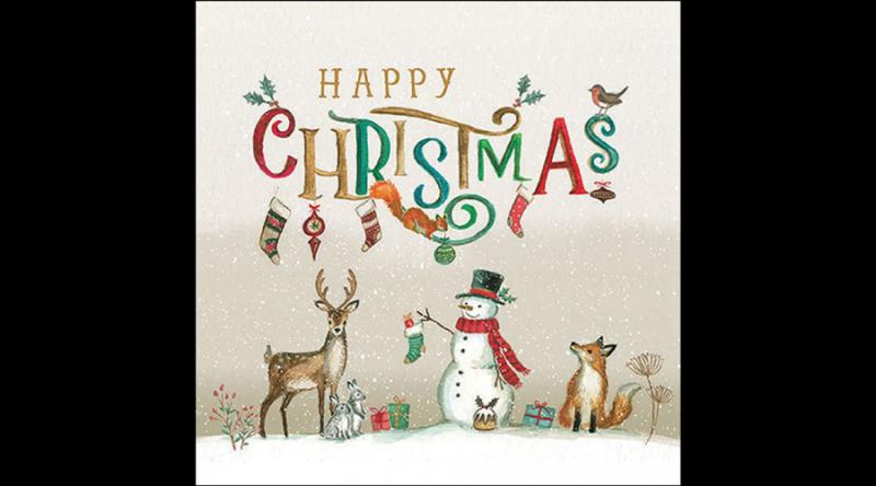 AMB.33318935 Happy Christmas papírszalvéta 33x33cm, 20db-os