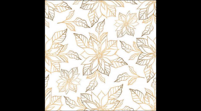 AMB.33318951 Poinsettia outline gold papírszalvéta 33x33cm, 20db-os