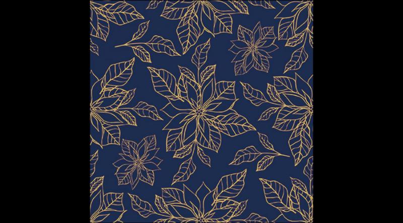 AMB.33318954 Poinsettia outline blue papírszalvéta 33x33cm, 20db-os