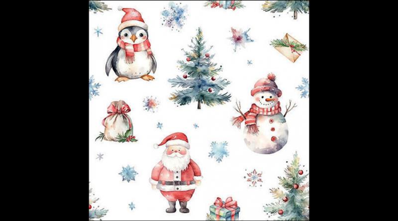 AMB.33318960 Christmas trio white papírszalvéta 33x33cm, 20db-os