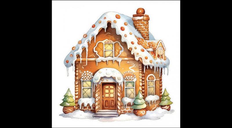 AMB.33319150 Gingerbread house papírszalvéta 33x33cm, 20db-os
