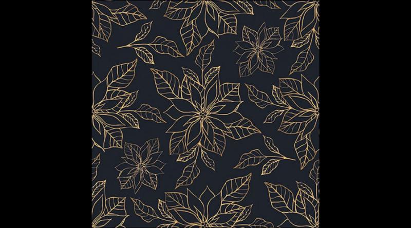 AMB.33319270 Poinsettia outline black papírszalvéta 33x33cm, 20db-os