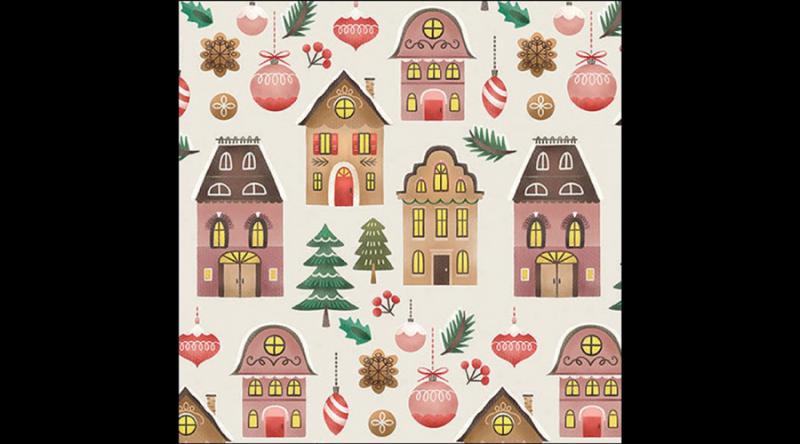 AMB.33319301 Christmas at home cream papírszalvéta 33x33cm, 20db-os