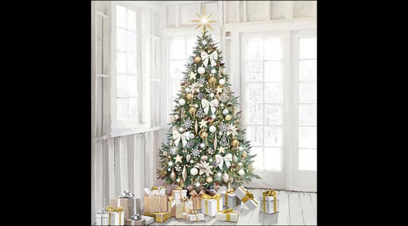AMB.33319925 Modern Christmas Tree papírszalvéta 33x33cm, 20db-os