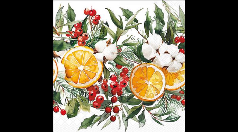 AMB.33319935 Winter Oranges papírszalvéta 33x33cm, 20db-os