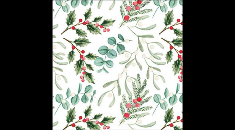 AMB.33319942 Foliagle scatter white papírszalvéta 33x33cm, 20db-os