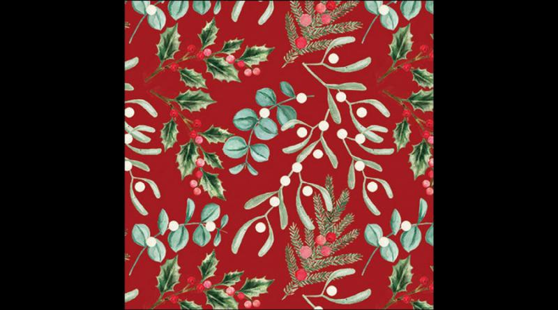 AMB.33319943 Foliagle scatter red papírszalvéta 33x33cm, 20db-os