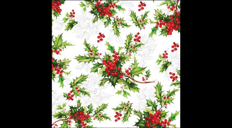 AMB.33319945 Ilex all over papírszalvéta 33x33cm, 20db-os