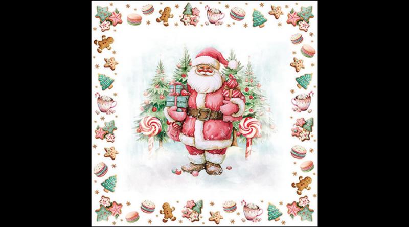 AMB.33319970 Santa sweets papírszalvéta 33x33cm, 20db-os