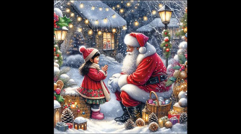 AMB.33320055 Talking to Santa papírszalvéta 33x33cm, 20db-os