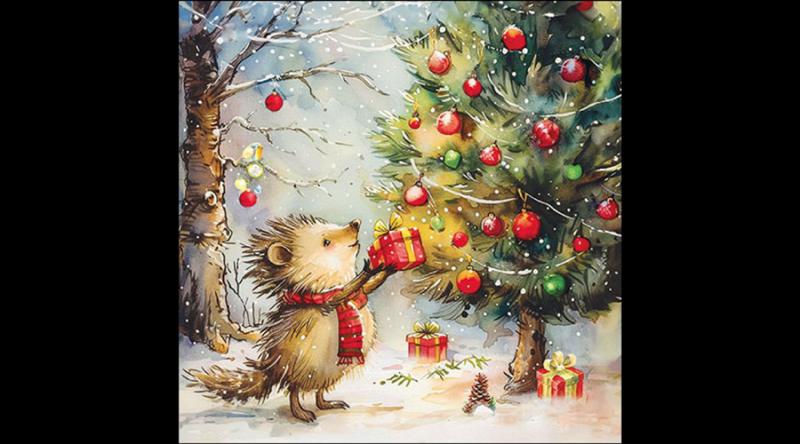 AMB.33320105 Present for hedgehog papírszalvéta 33x33cm, 20db-os
