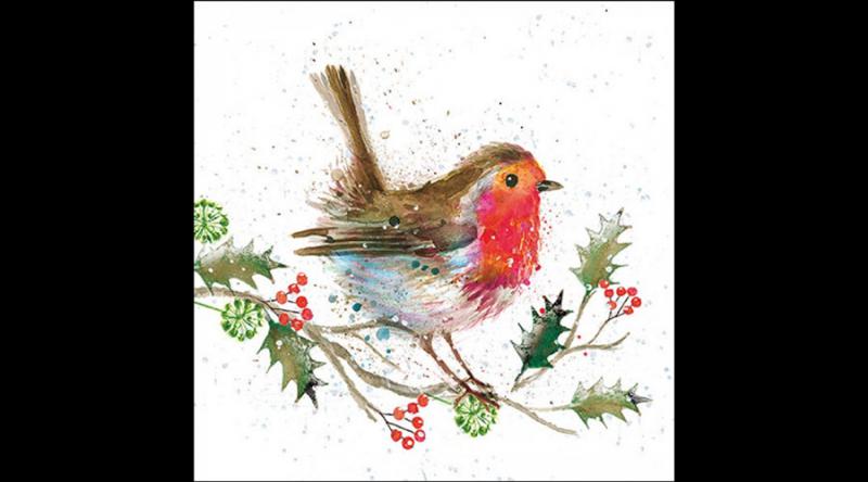 AMB.33320115 Winter robin papírszalvéta 33x33cm, 20db-os