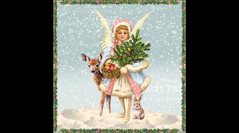 AMB.33320125 Snowy day blue papírszalvéta 33x33cm, 20db-os